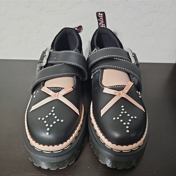 Dr. Martens Doc Martens Kemsley Mary Jane Platform Shoe Black Powder Pink Sz 11 - Picture 5 of 8